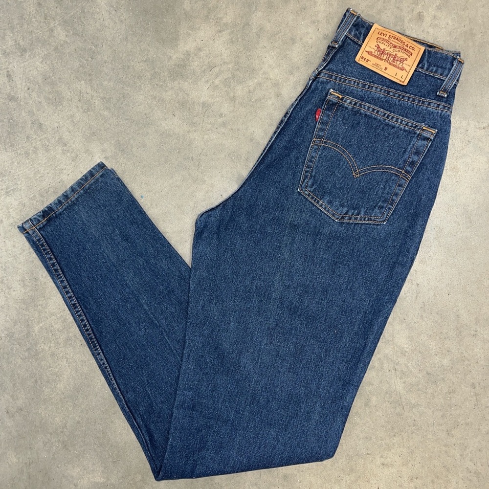 Vintage 90s Levi’s 512 Slim Fit Tapered Leg Denim Jeans MADE IN USA 13JR L 29x33